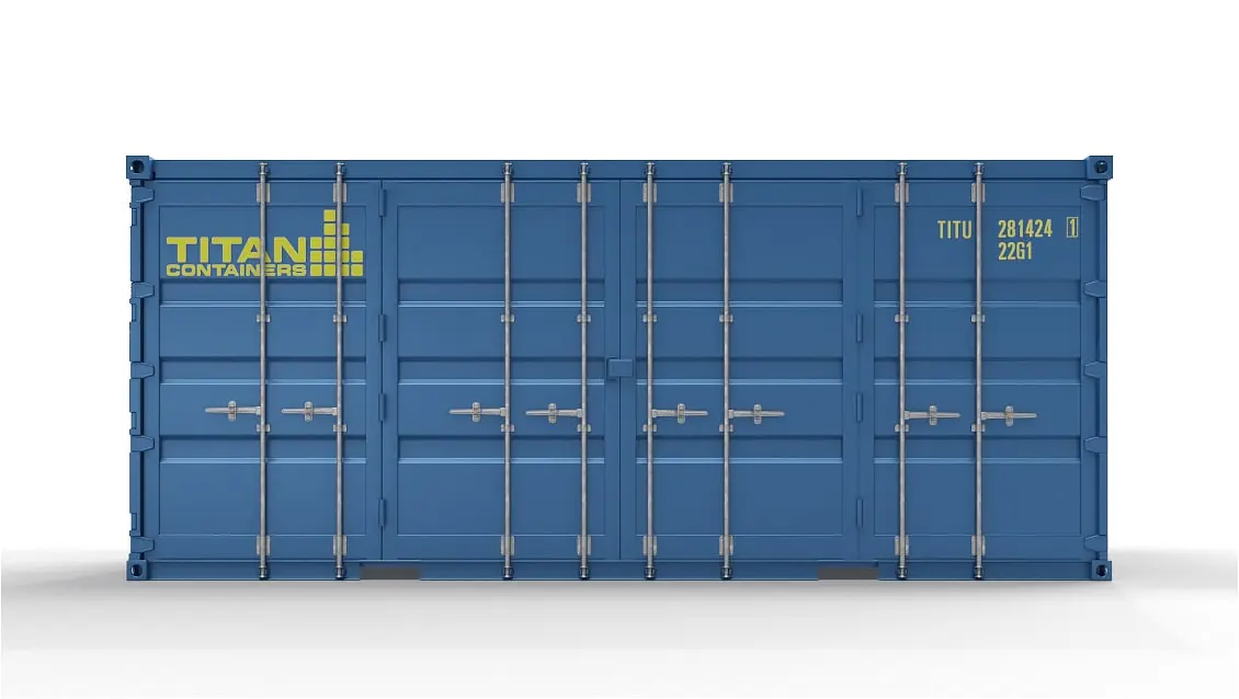 Open side container van 20ft te huur - met vergrendelkast