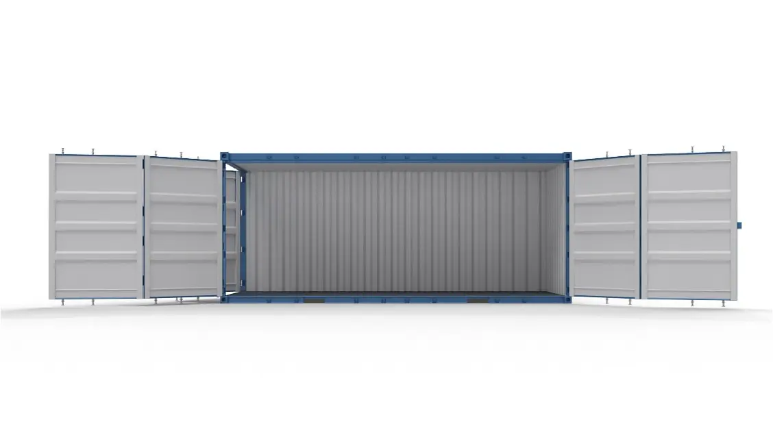 20ft open side containers te huur - met vergrendelingskast