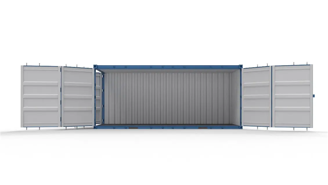 20ft open side containers te huur - met vergrendelingskast