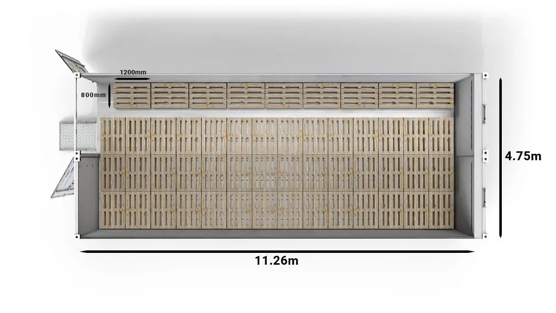 51 europallets (40ft Arctic SuperStore met 2 compartimenten)