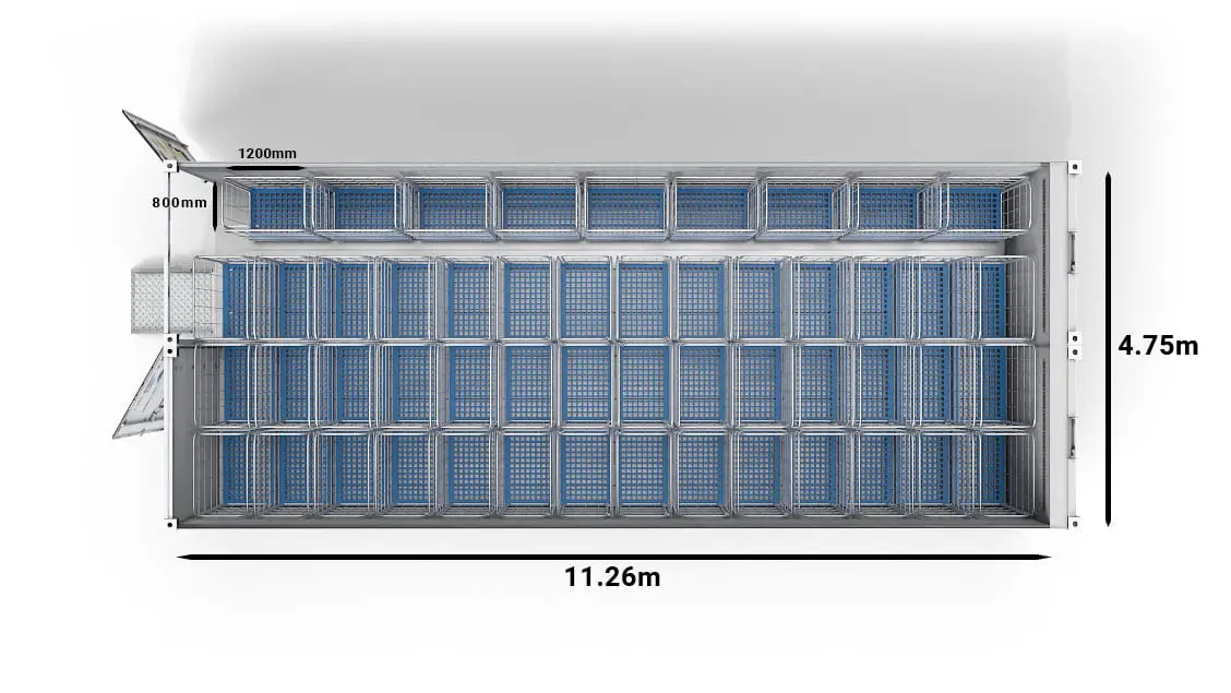 51 trolleys (40ft Arctic SuperStore met 2 compartimenten)