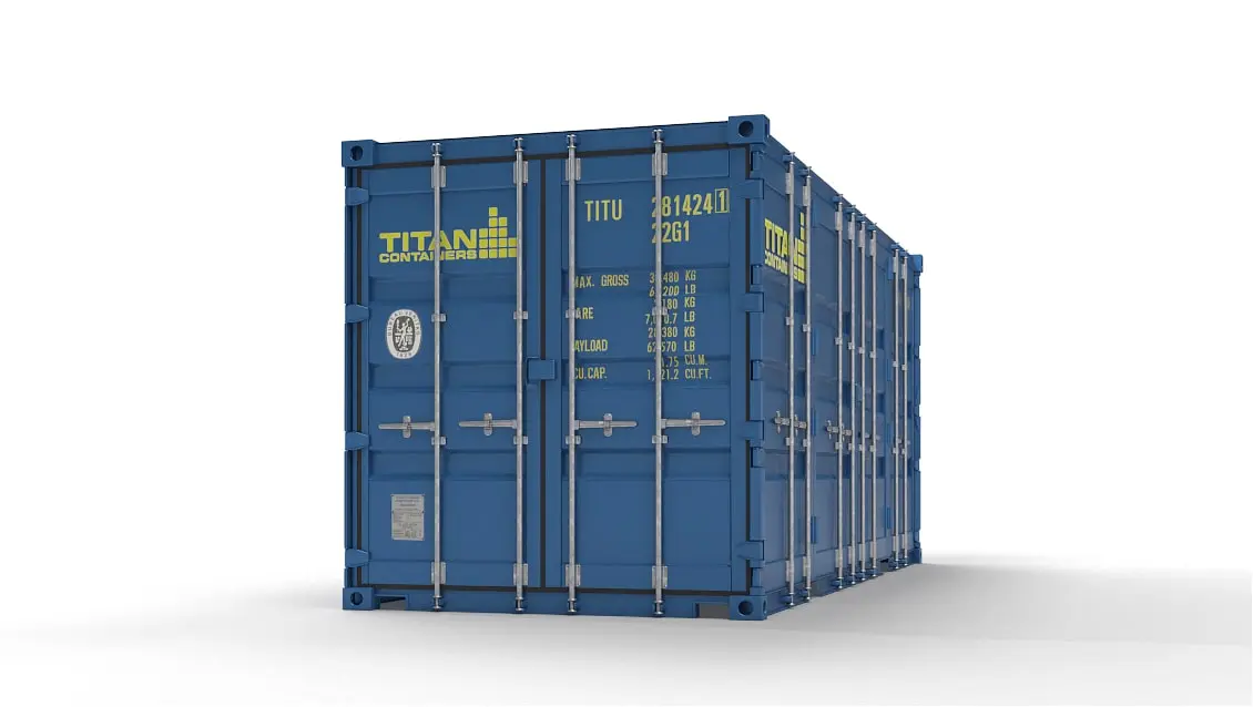 Een 20ft open side container met vergrendelingskast huren
