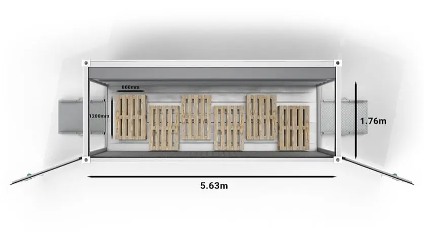 ArcticBlast 20ft pallets